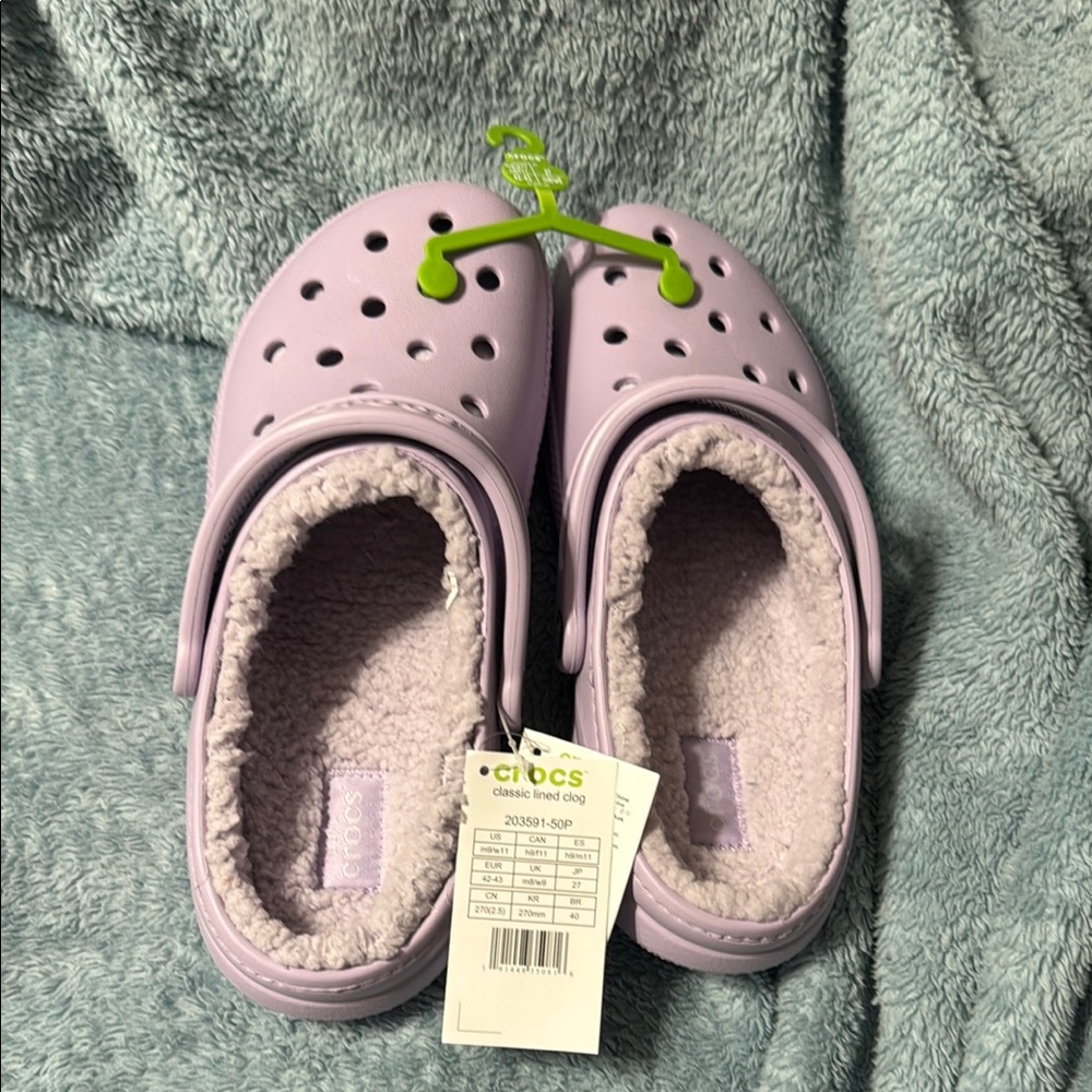CROCS Purple Slippers Lightweight Foam Design lined women’s 11